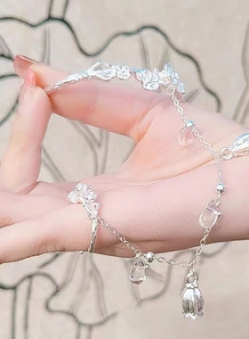 古风汉服飘带铃铛开口手镯仙女敦煌舞蹈超仙古代配饰