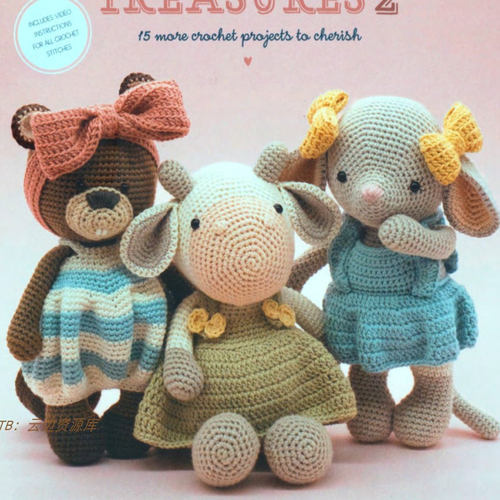 714「英文」amigurumi treasures 2 钩针玩偶 15款玩偶编织教程