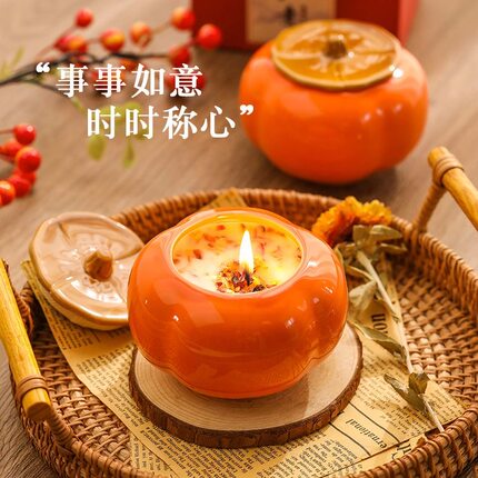柿柿如意花瓣香薰蜡烛生日送礼摆件氛围蜡烛创意香氛结婚伴手礼物