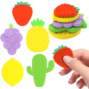 5pcs/set Fidget Sensory Toy for Adults Silicone Worry Stone
