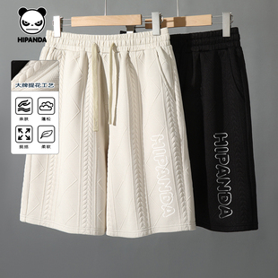 五分裤 Hipanda你好熊猫品质提花工艺空气层短裤 时尚 新款 2025夏季