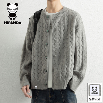 HiPanda秋季开衫毛衣男