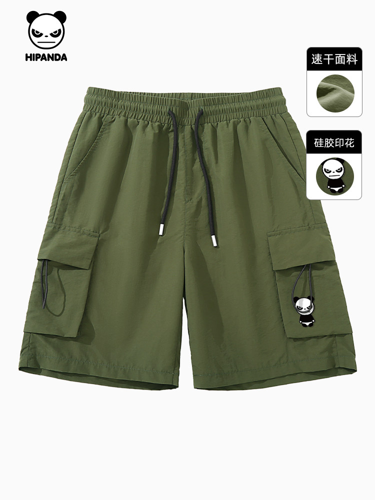 HIPANDA HELLO PANDA TIDE MENS CROPPED PANTS SILICONE PRINTING PROCESS COOL AND COMFORTABLE 2024 SUMMER NEW SHORTS