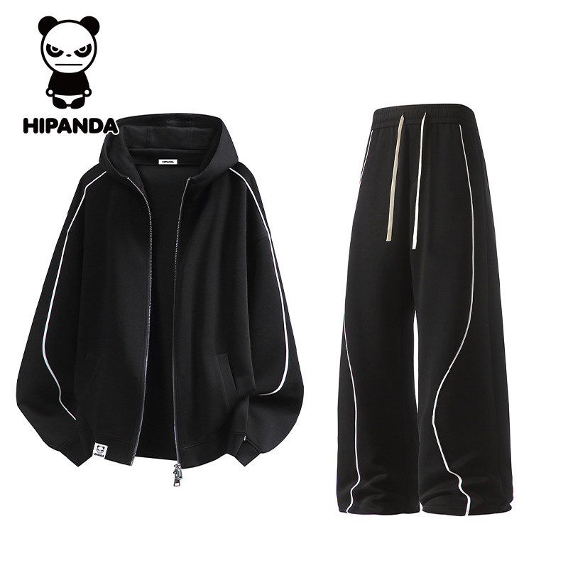 HiPanda你好熊猫秋季美式休闲男士新款长裤夹克外套男运动套装GH,男装,休闲运动套装,淘宝优惠券,粉丝福利购,淘宝优惠卷