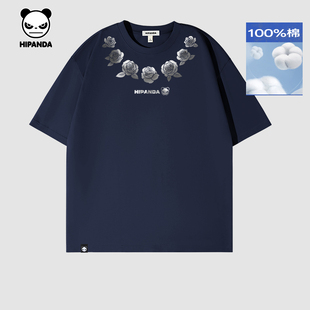 小众体恤C 新款 Hipanda你好熊猫复古潮流纯棉吸汗短袖 男t2025夏季