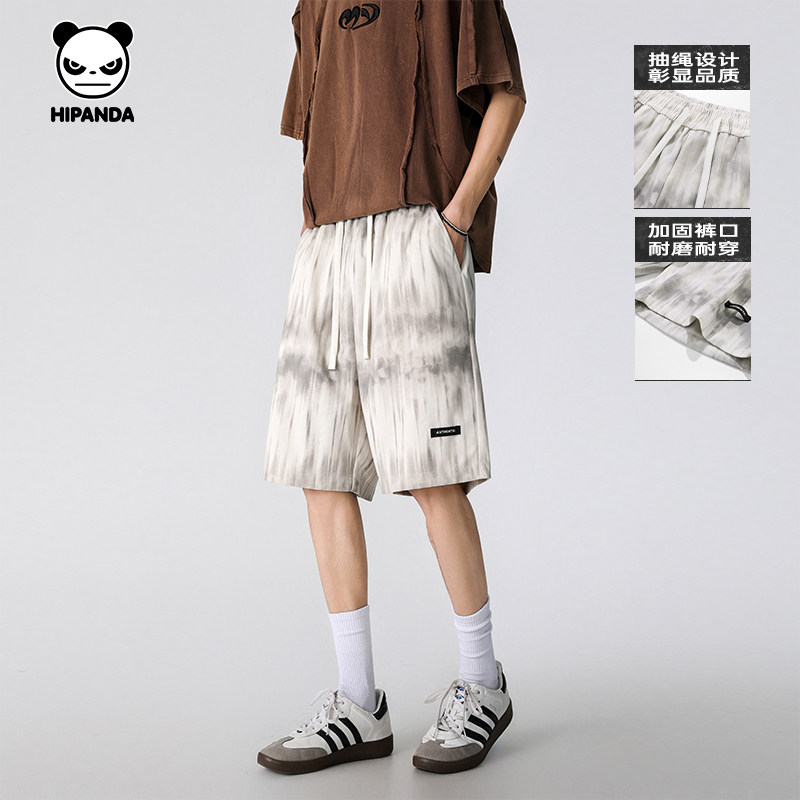 Hipanda你好熊猫潮牌扎染设计感休闲运动五分短裤男2026夏季新款,男装,短裤,淘宝优惠券,粉丝福利购,淘宝优惠卷
