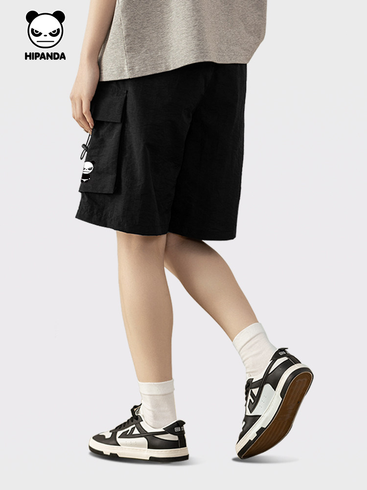 HIPANDA HELLO PANDA TIDE MENS CROPPED PANTS SILICONE PRINTING PROCESS COOL AND COMFORTABLE 2024 SUMMER NEW SHORTS