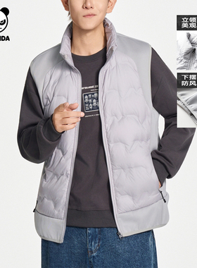 Hipanda你好熊猫日常户外登山保暖时尚百搭羽绒马甲男2025冬新款