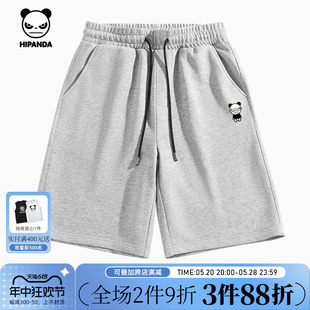 新款 Hipanda你好熊猫潮牌高级基础款 男2024夏季 运动裤 纯棉短裤
