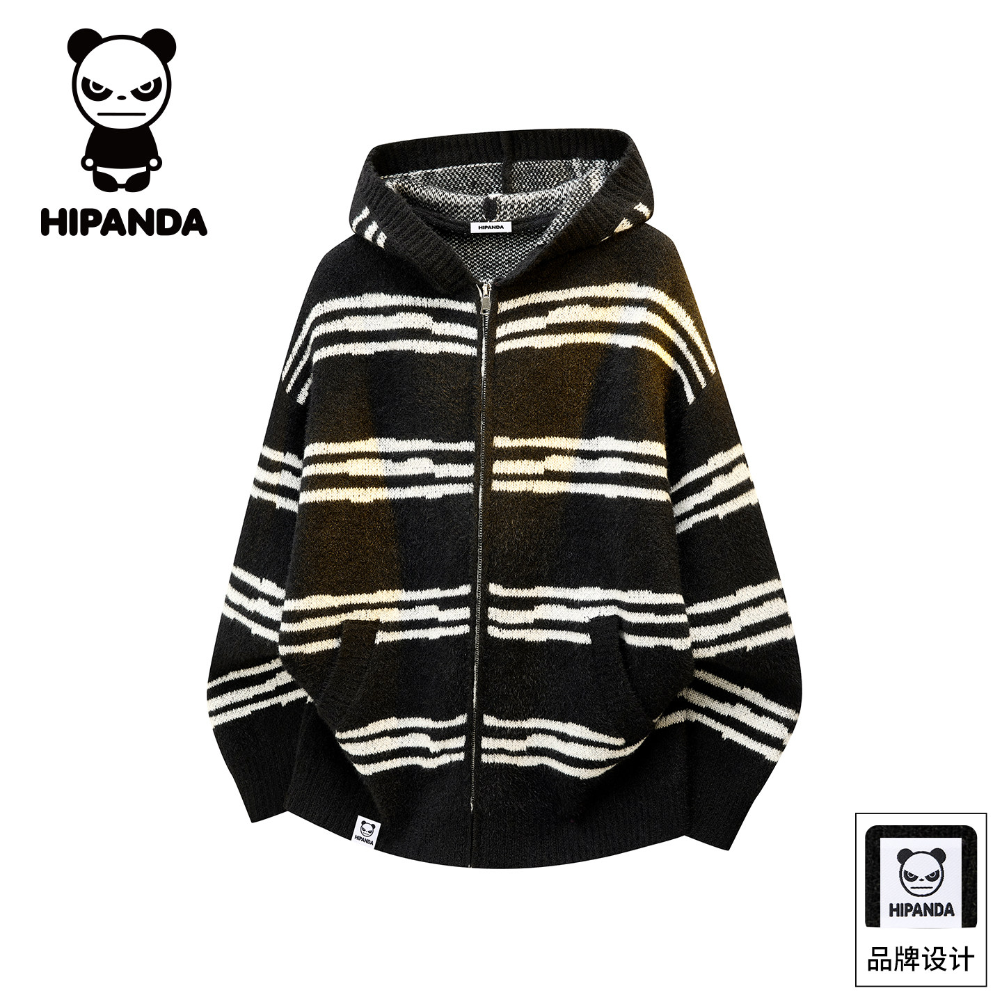 HiPanda你好熊猫秋季条纹开衫毛衣男士休闲针织衫连帽上衣外套GH,男装,针织衫/毛衣,淘宝优惠券,粉丝福利购,淘宝优惠卷