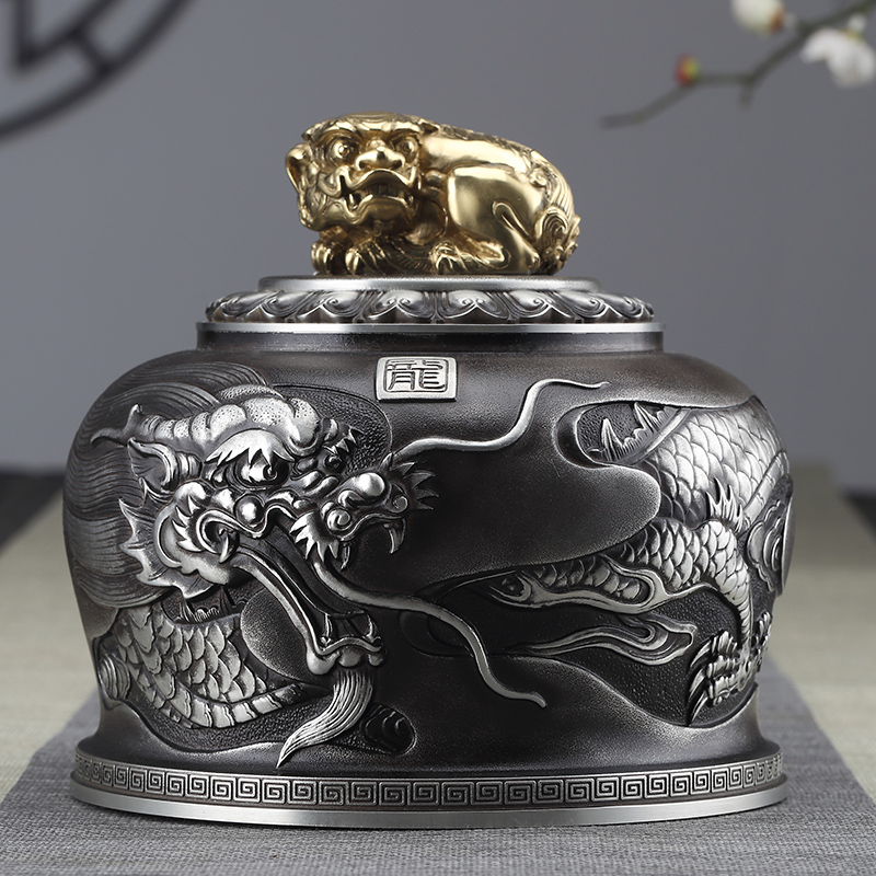 纯锡金属手工茶叶罐子