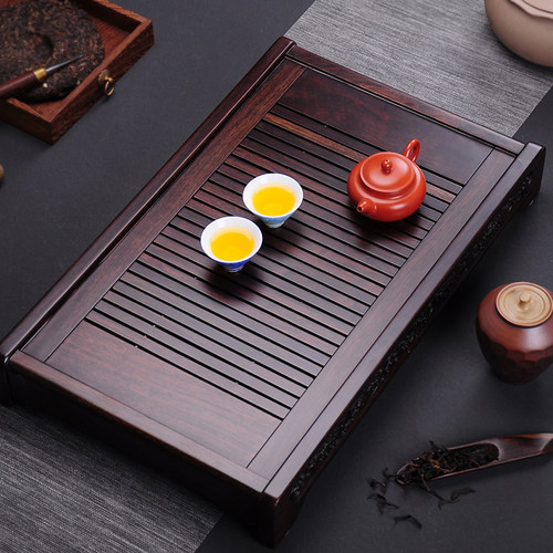 加厚黑檀木茶盘实木储水式茶台