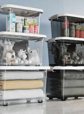 透明收纳箱全透婴儿专用零食高颜值客厅衣服书籍相册装书宝宝玩具