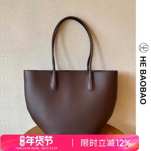 HEBAOBAO新品大容量半圆菜篮包2025新款托特包hobo单肩手提女包