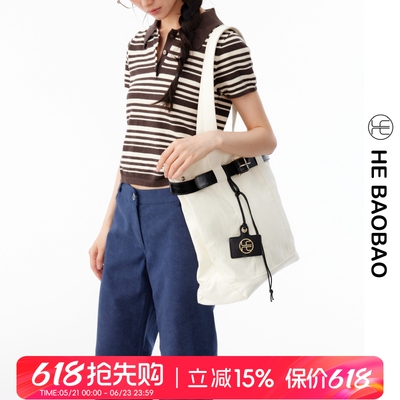 HEBAOBAO皮带大容量托特包帆布包