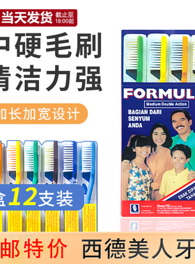 进口Formula西德美人牙刷成人款中硬毛家庭装家用清洁便携特价