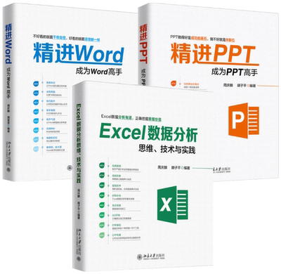 【正版包邮】精进Word：成为Word高手+Excel数据分析思维、技术与实践+精进PPT：成为PPT高手（共3册）周庆麟 胡子平 周奎奎 著