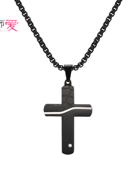 全饰爱嘻哈裂纹十字架项链
