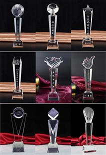 水晶奖杯制作钻石水晶年终奖杯定制创意奖牌定做五角星大拇指奖杯