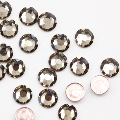 施家水晶2078HF灰褐色圆烫钻diy