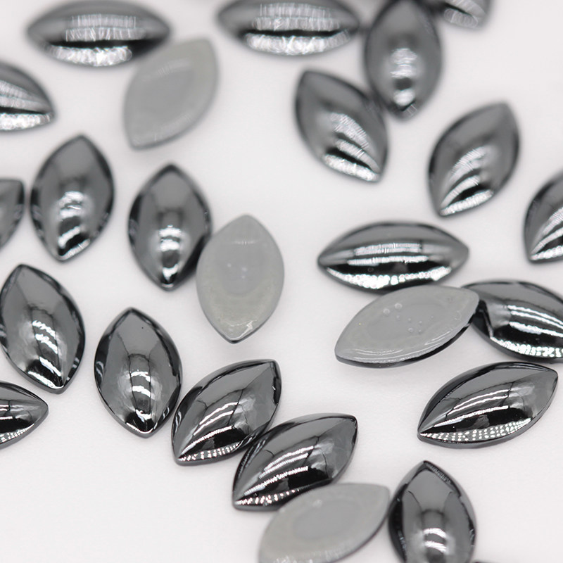 施华洛水晶华子2208橄榄形280hem黑矿色平底烫钻美甲饰品服装散钻