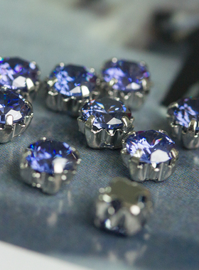 正品人造锆石超闪爪钻蓝色 服饰DIY配件手缝带底托婚纱舞蹈服 A13