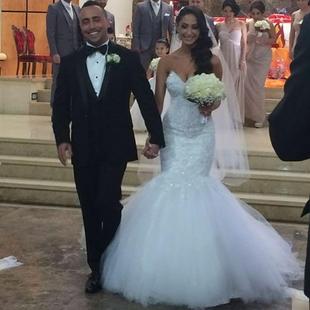 Bridal Wedding Dresses 心型领蕾丝新娘鱼尾婚纱Mermaid 新款