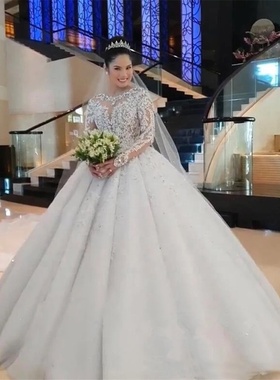 主婚纱2022新款新娘冬季蓬蓬裙大 Wedding Gown Bridal Dresses