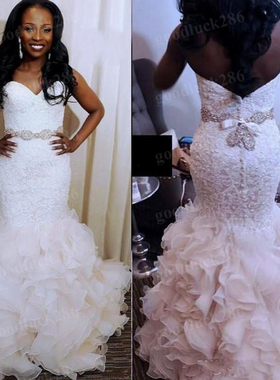 婚纱礼服宴会气质白色V领缎面轻 Wedding Gown Bridal Dress