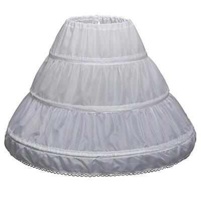 Girls' 3 Hoops Petticoat Flower Girl Crinoline 儿童裙撑衬裙
