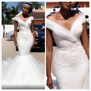 Dresses Wedding Black Bridal 定做婚纱 African Gown Mermaid