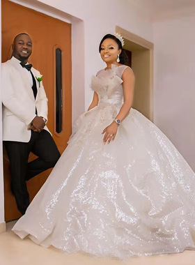 美人鱼婚纱配可拆卸火车加码婚纱 Custom Wedding Gown Bridal