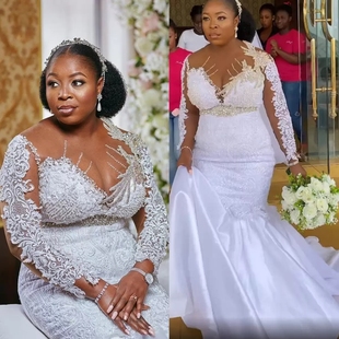 Wedding Mermaid Dresses Bridal 婚纱礼服 White Gows Lace