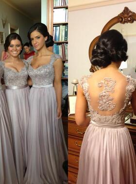Chiffon Wedding Bridesmaid Dresses Embroidery Beads Evening