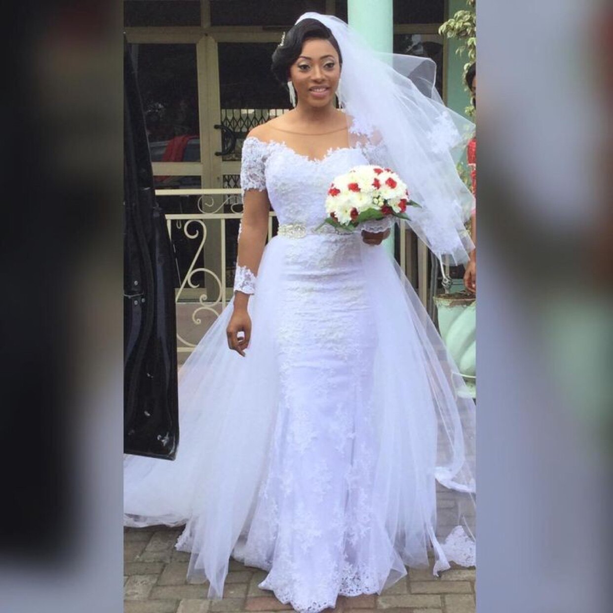 新款长袖蕾丝可拆开的新娘鱼尾婚纱 Lace Wedding Dresses 2019