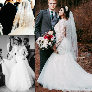 Bridal Gown 婚纱礼服质新娘森系简约赫本拖尾超仙梦幻 Wedding