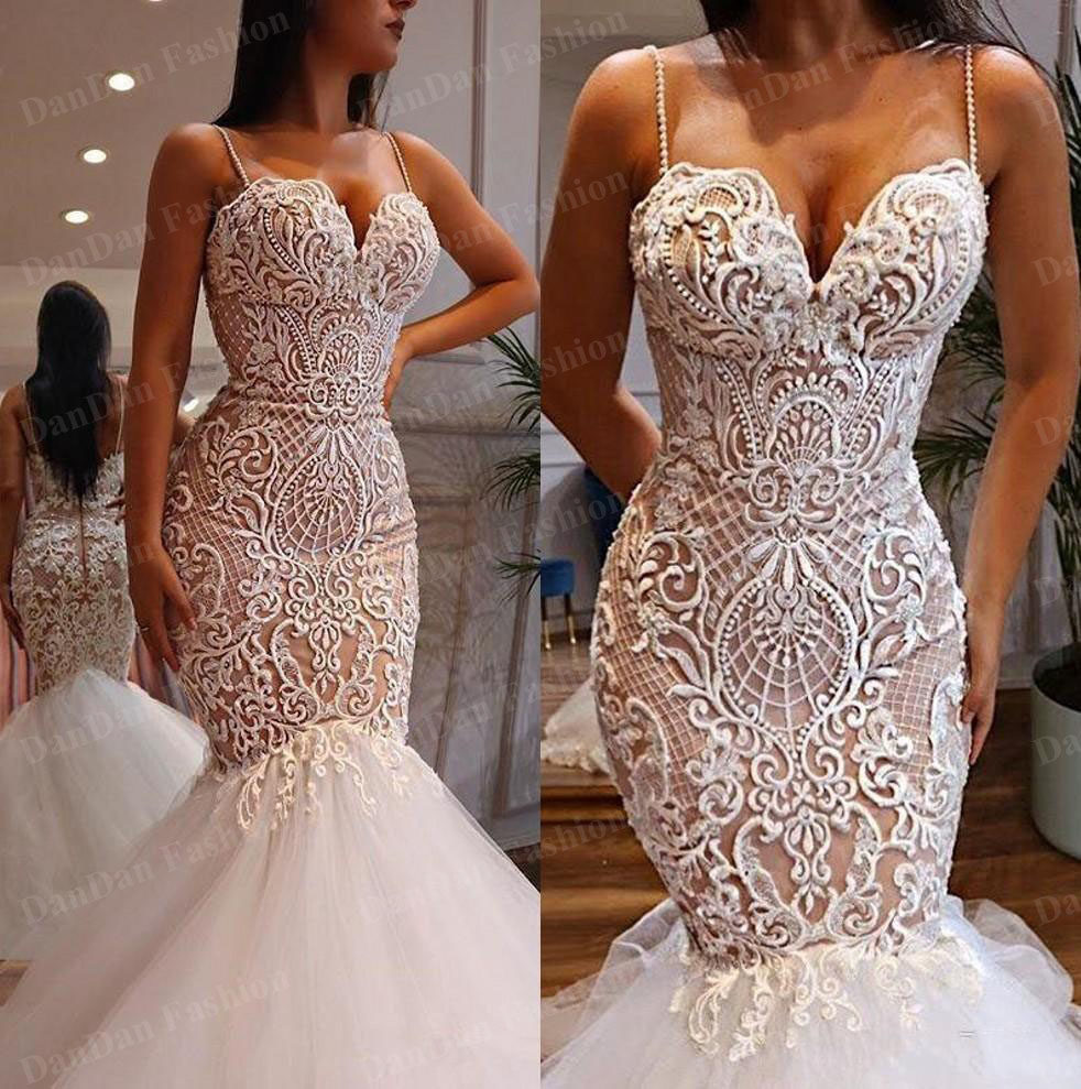 Lace Mermaid Wedding Dresses Bridal Gown定做婚纱礼服结婚拍照