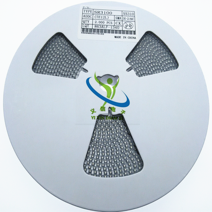 SR3100 SMA 丝印SS310 3A 100V 贴片肖特基二极管大芯片2000只/盘