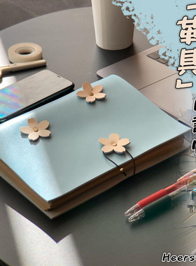 SilverMoon银月教师节彩色A5牛皮活页本精致漂亮少女心笔记本真皮复古日记本创意记事本网红ins风