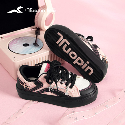鮀品板鞋女小众链条甜酷2026春季新款y2k辣妹百搭厚底帆布鞋女鞋