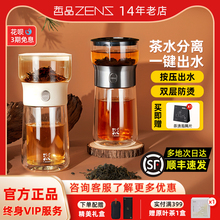 ZENS哲品派杯旅行茶具套装便携式泡茶杯飘逸杯茶壶玻璃茶水分离杯