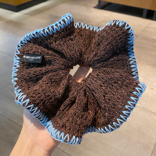 复古撞色针织大肠发圈