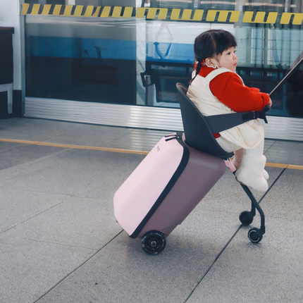 迈古micro儿童行李箱20寸拉杆箱可坐骑可登机万向轮粉色登机箱