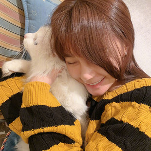 沈梦辰同款 学生外套毛线衣 小猪刺绣条纹毛衣女宽松套头慵懒风韩版