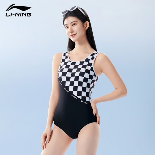 李宁泳衣女款2026新款连体三角