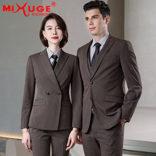 男女售楼部讲师主持人西装套装