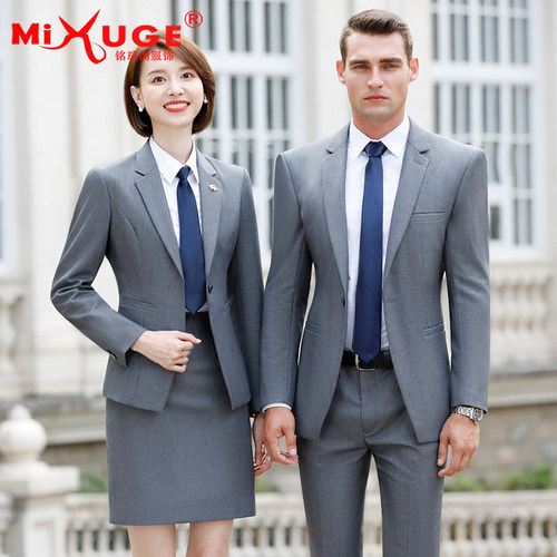 毛料男女同款4s店工作服职业套装