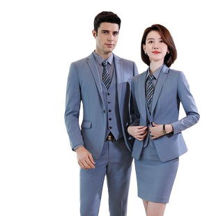 时尚气质西装套装男女职业套装主持人讲师正装售楼部4S店工作服秋