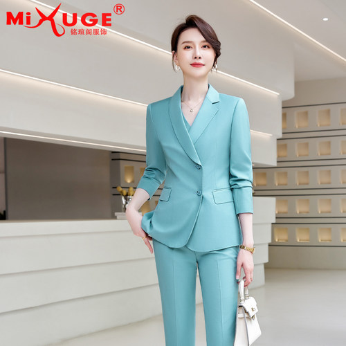9分裤长袖时尚职业女装套装气质