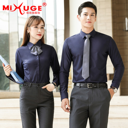 衬衫长袖银行工作服商务正装